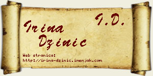 Irina Džinić vizit kartica